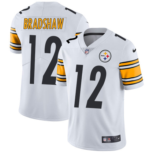 Nike Steelers #12 Terry Bradshaw White Men's Stitched NFL Vapor Untouchable Limited Jersey